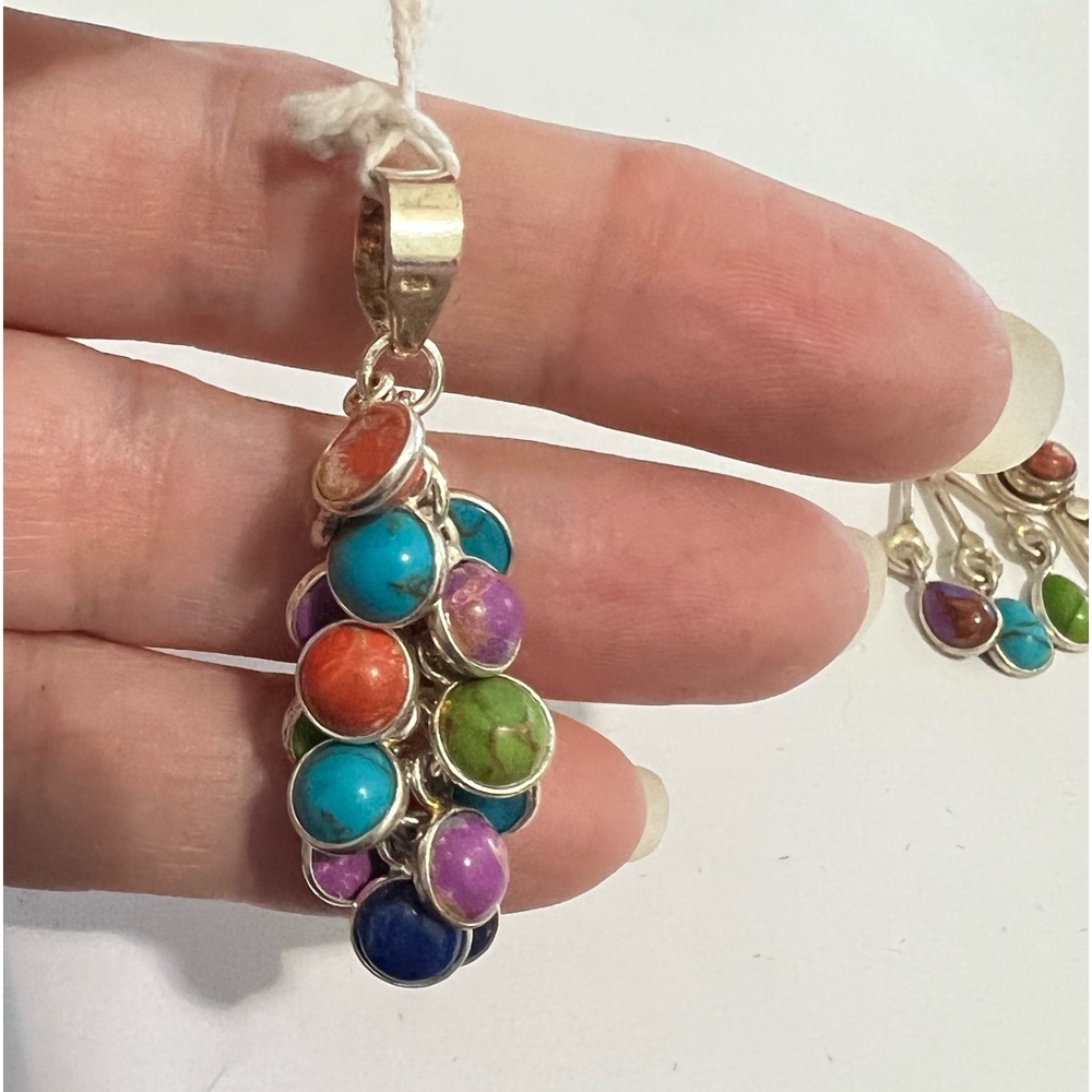Turquoise earring and pendant set